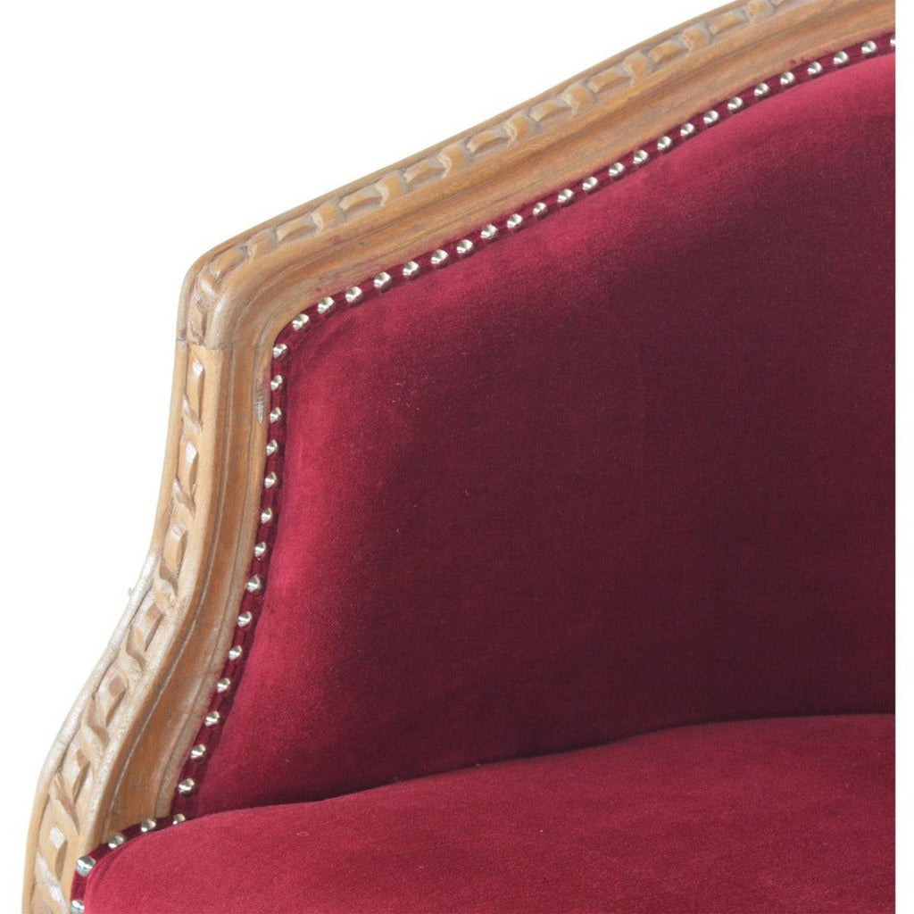 Wine Red Velvet Occasional Chair - Price Crash Furniture
