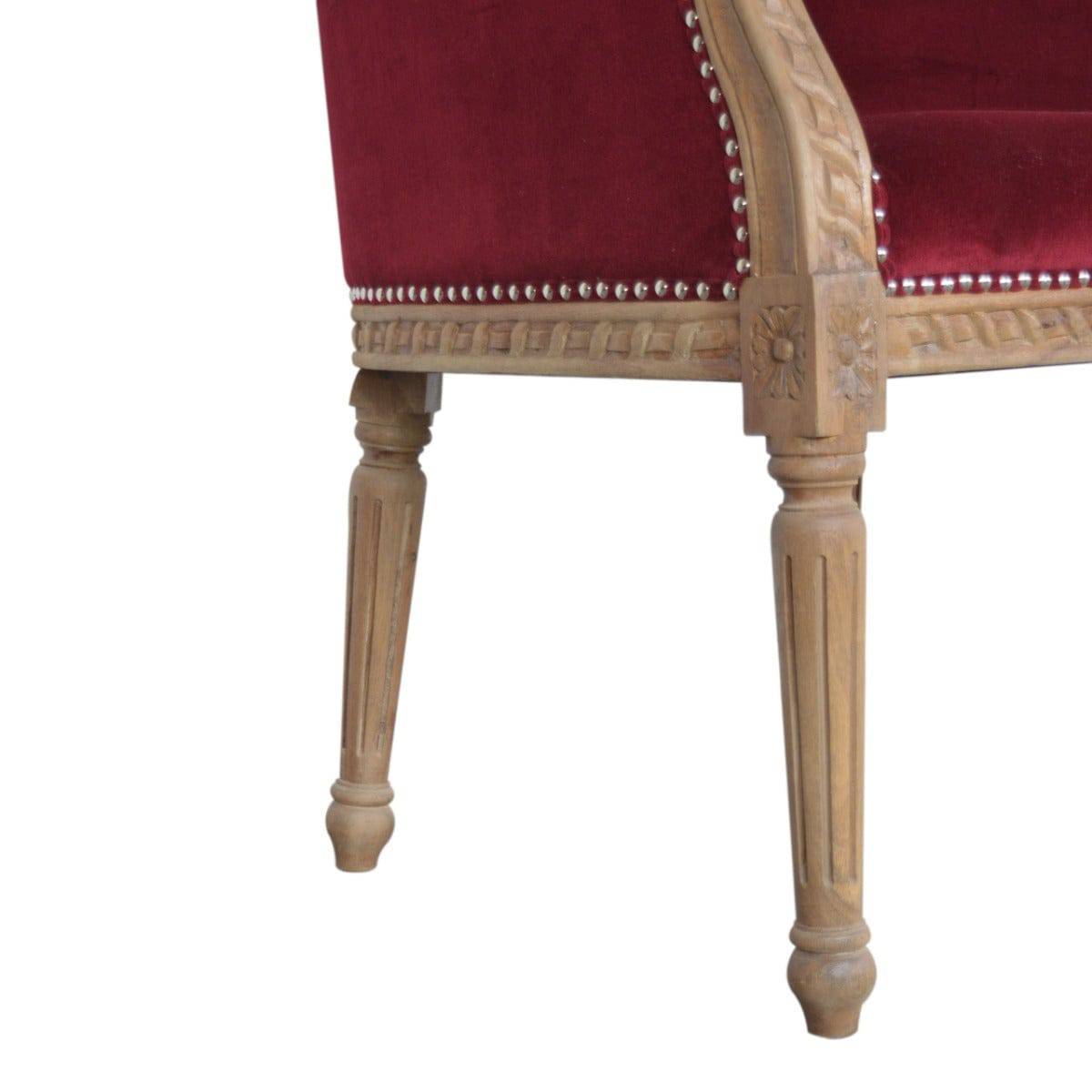 Wine Red Velvet Occasional Chair - Price Crash Furniture