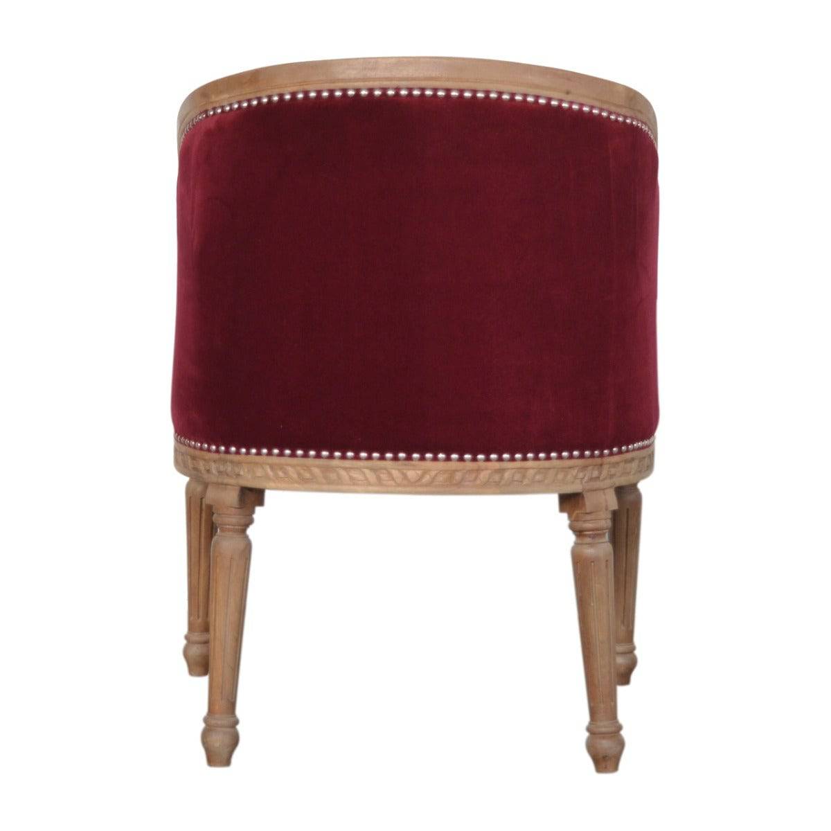 Wine Red Velvet Occasional Chair - Price Crash Furniture