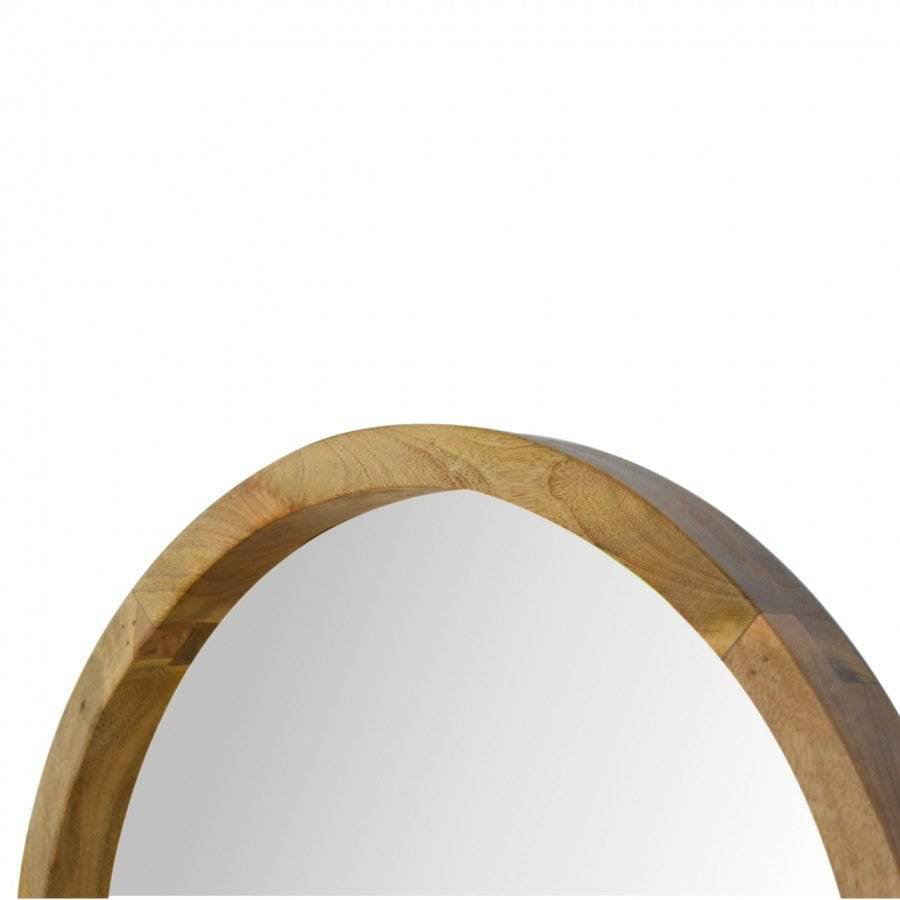 Wooden Round Mirror With 1 Shelf - Price Crash Furniture