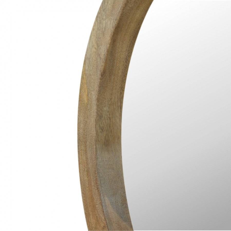 Wooden Round Mirror With 1 Shelf - Price Crash Furniture
