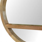 Wooden Round Mirror With 1 Shelf - Price Crash Furniture