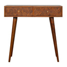 Zig-zag Parquet Pattern Console Table in Chestnut-effect Mango Wood - Price Crash Furniture