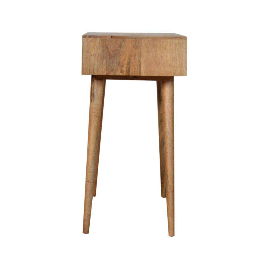 Zig-zag Parquet Pattern Console Table in Oak-effect Mango Wood - Price Crash Furniture
