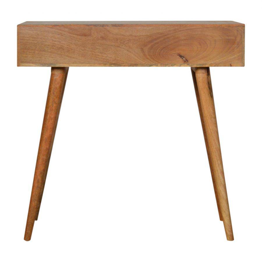 Zig-zag Parquet Pattern Console Table in Oak-effect Mango Wood - Price Crash Furniture