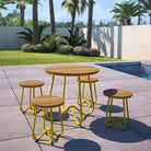 5 Piece Garden Bistro Set, Novogratz Bobbi, Yellow - Price Crash Furniture