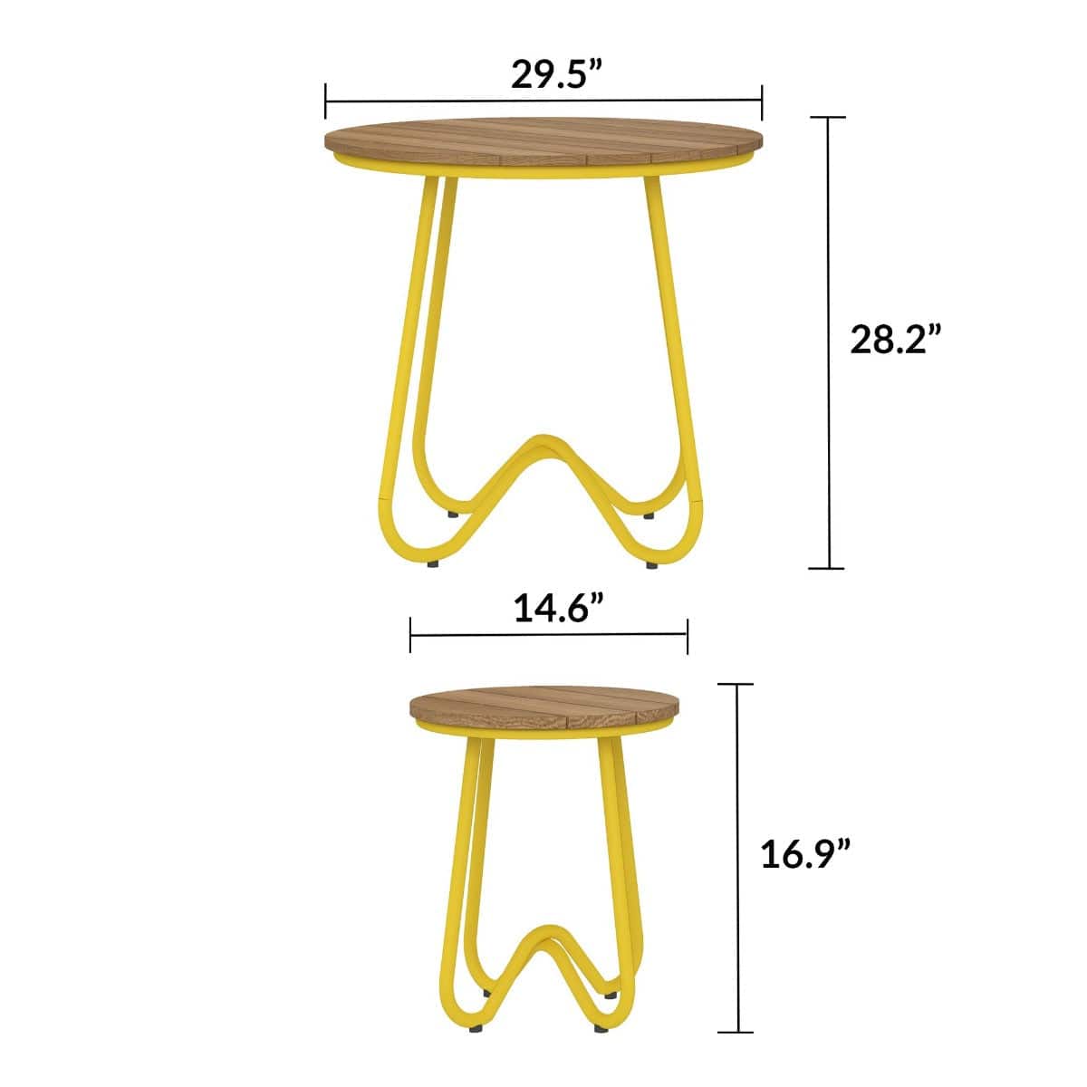 5 Piece Garden Bistro Set, Novogratz Bobbi, Yellow - Price Crash Furniture