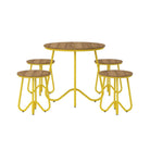 5 Piece Garden Bistro Set, Novogratz Bobbi, Yellow - Price Crash Furniture