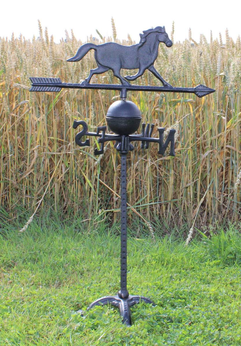 Cast Iron Freestanding Large Weather Vane, Horse Design - Price Crash Furniture