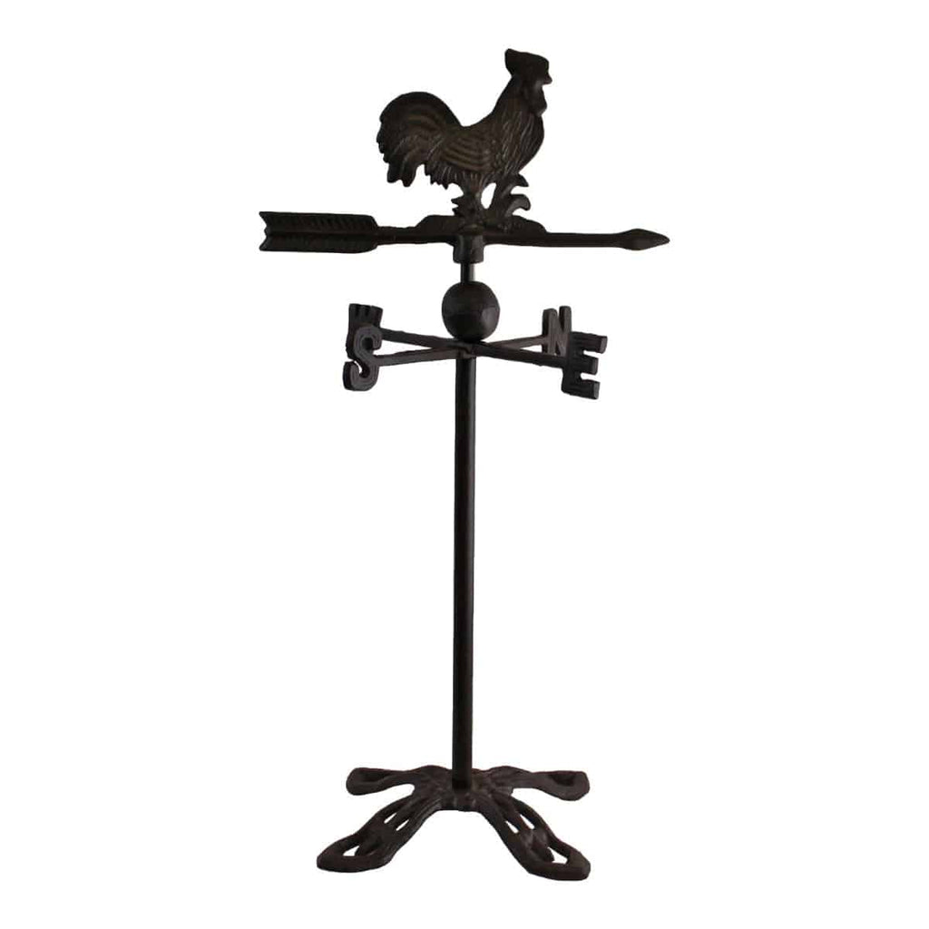 Cast Iron Freestanding Small Weather Vane, Rooster Design - Price Crash Furniture