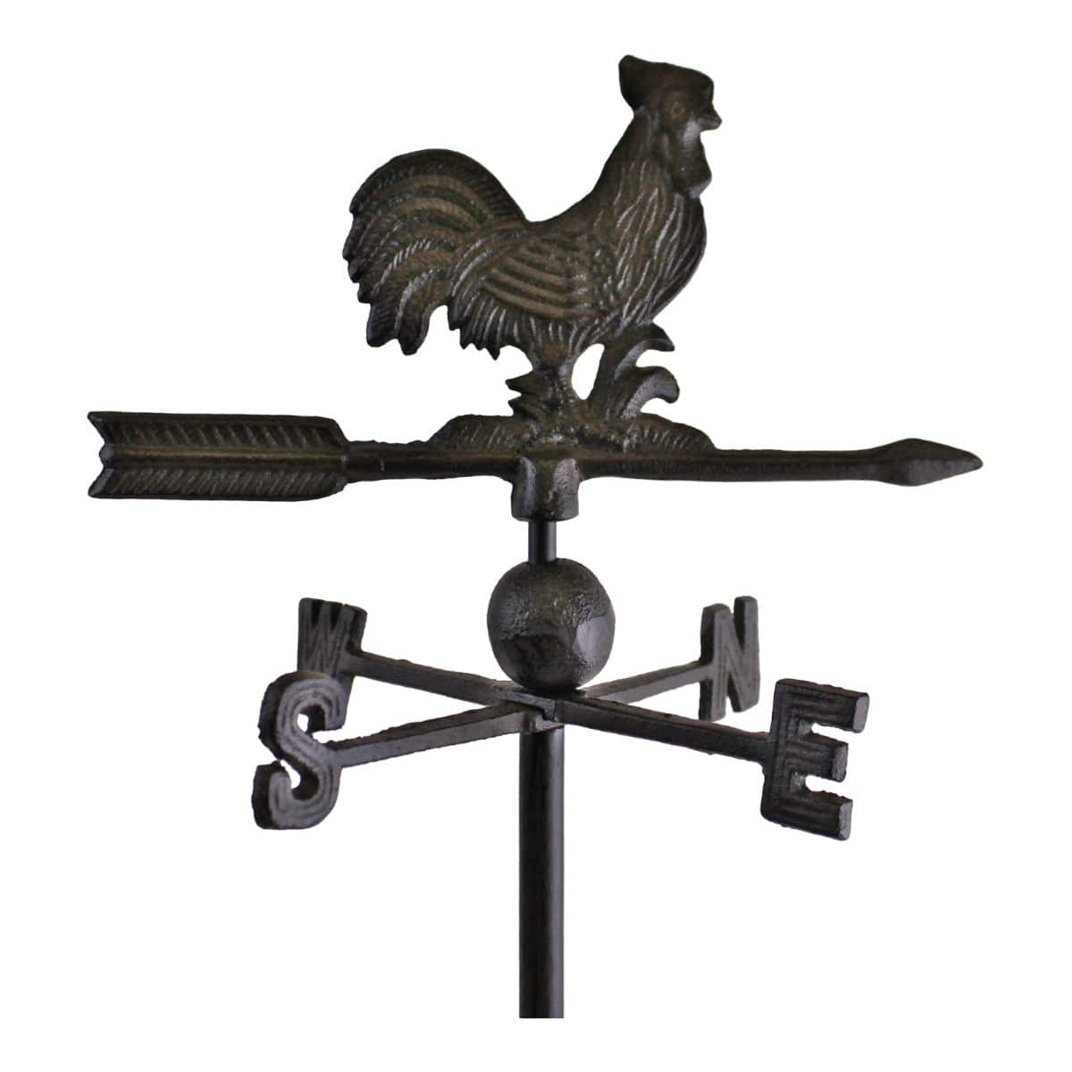 Cast Iron Freestanding Small Weather Vane, Rooster Design - Price Crash Furniture