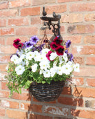 Cast Iron Hanging Basket Wall Bracket With Bird Feeder - Price Crash Furniture