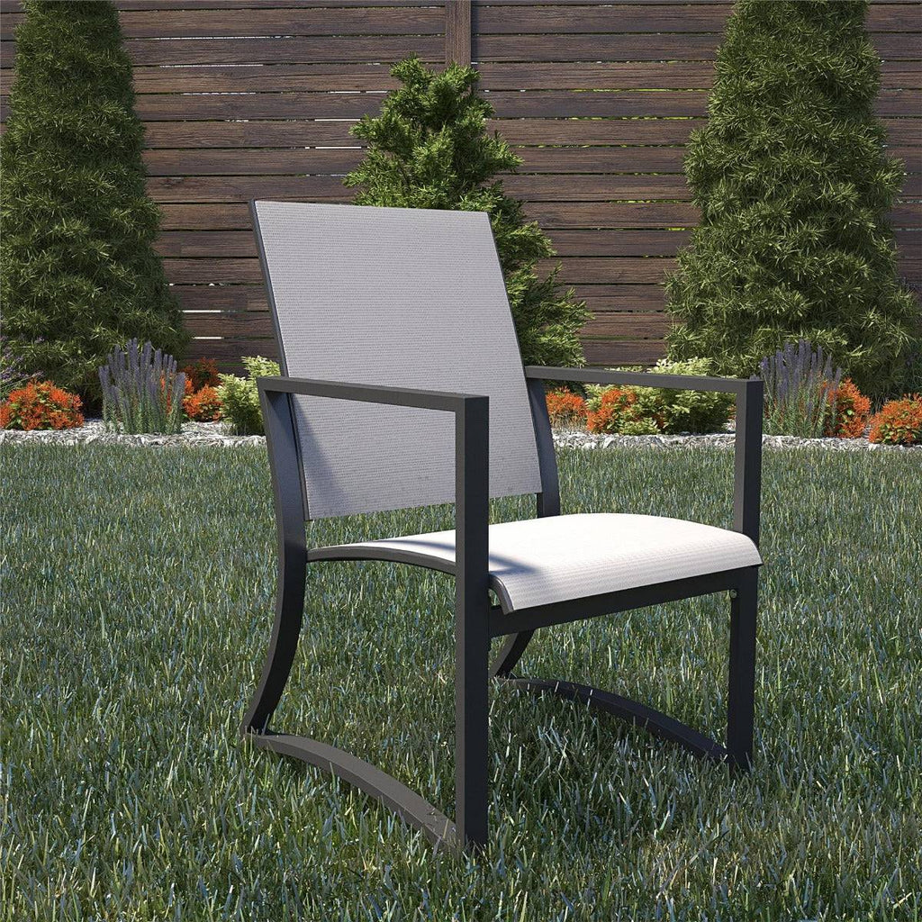 Cosco Capitol Hill 7 Piece Outdoor Dining Set in Grey: 6 chairs + Table - Price Crash Furniture