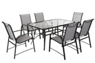 Cosco Paloma 7 Piece Outdoor Dining Set: Glass Table + 6 Chairs - Price Crash Furniture