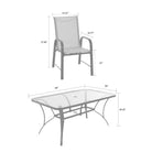 Cosco Paloma 7 Piece Outdoor Dining Set: Glass Table + 6 Chairs - Price Crash Furniture