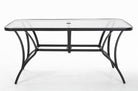 Cosco Paloma Outdoor Dining Table: Grey Steel + Tempered Glass - Price Crash Furniture