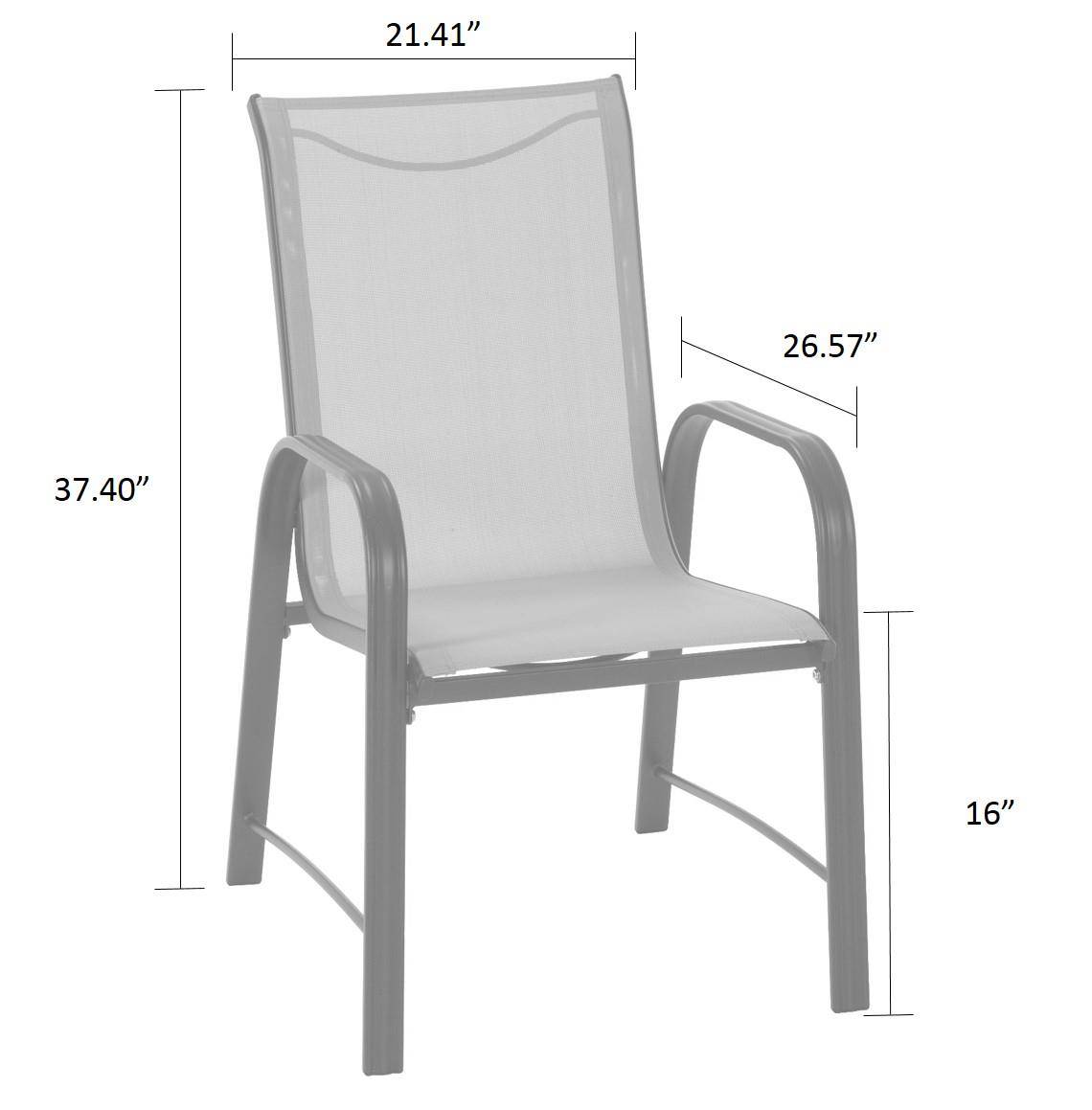 Cosco Paloma Set of 6 Outdoor Dining Chairs: Light Grey Mesh, Grey Steel Frame - Price Crash Furniture