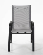 Cosco Paloma Set of 6 Outdoor Dining Chairs: Light Grey Mesh, Grey Steel Frame - Price Crash Furniture