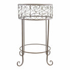 Cream Scroll Metal Plant Stand - Price Crash Furniture