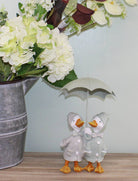 Duck Couple With Umbrella Garden Ornament - Price Crash Furniture