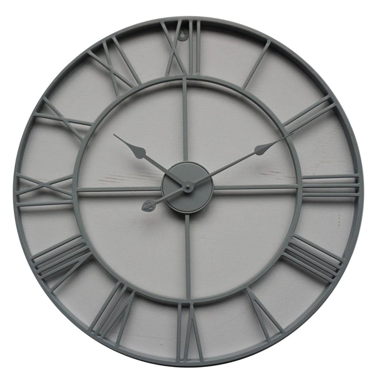 Grey Skeleton Outdoor Wall Clock - Price Crash Furniture