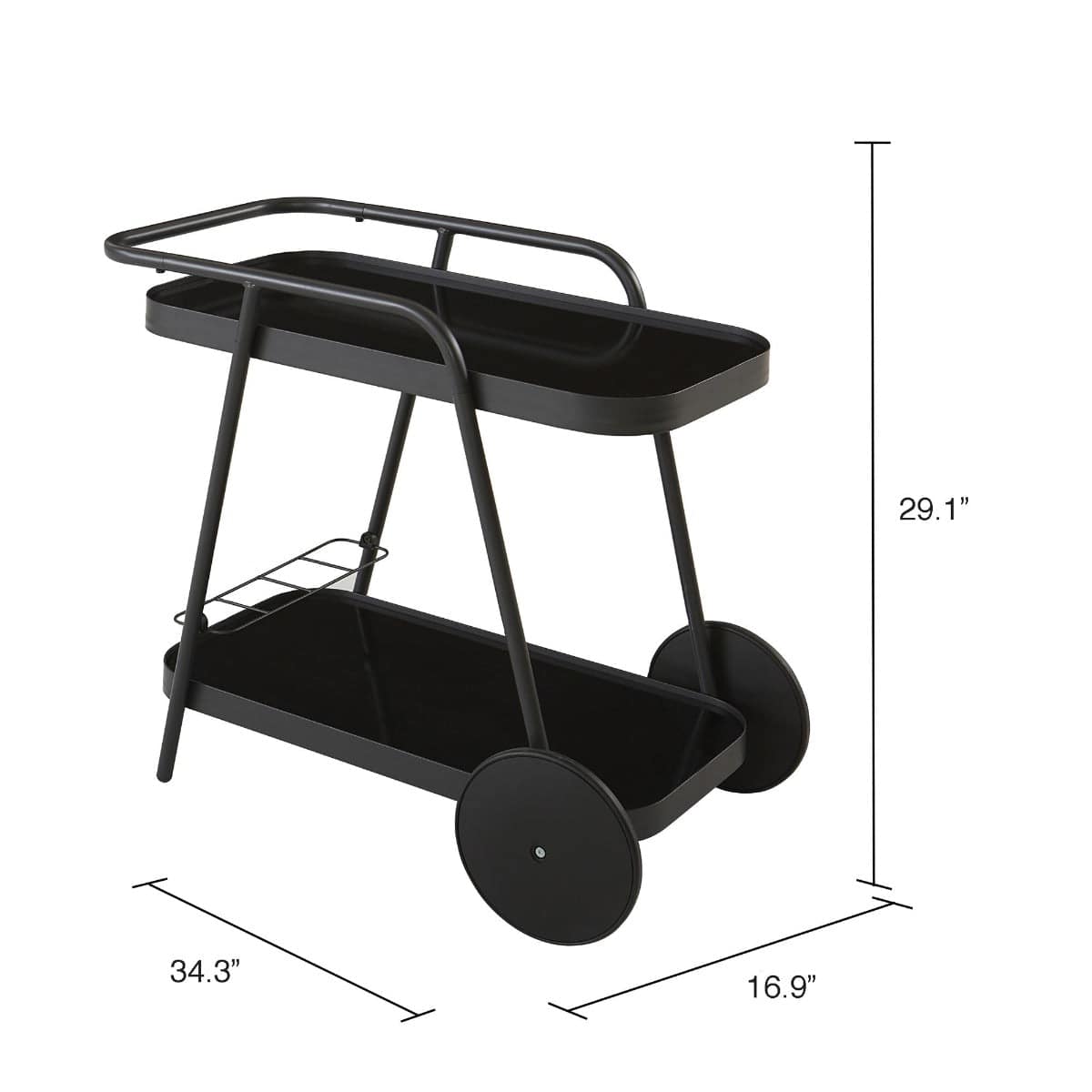 Novogratz Barbie Drinks Bar Serving Cart in Grey Indoor/Outdoor - Price Crash Furniture