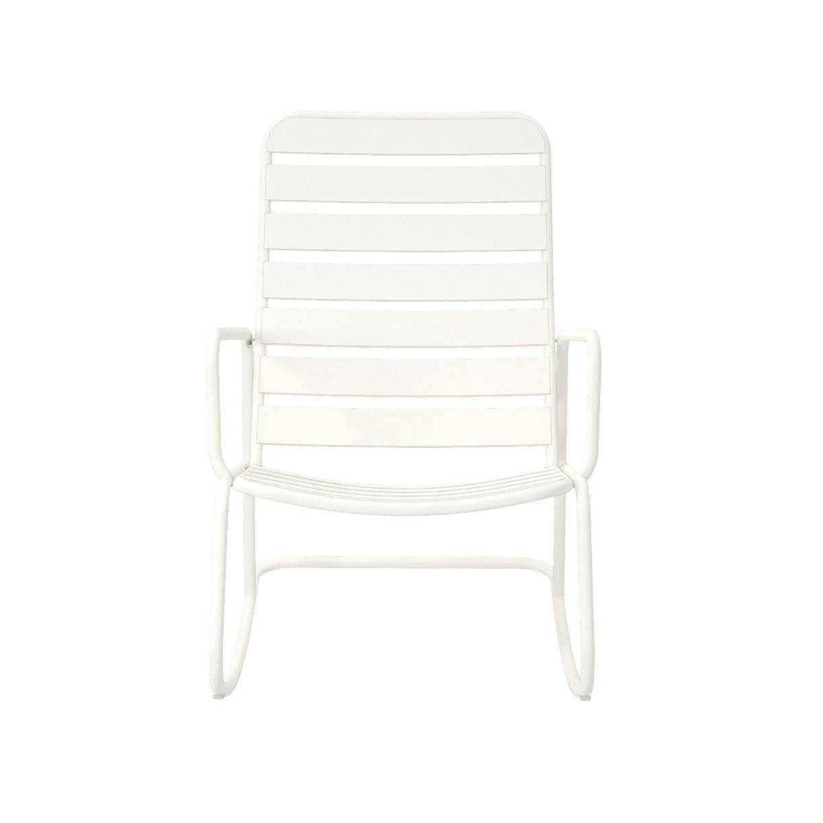 Novogratz Roberta Rocker Chair for Garden + Conservatory, White - Price Crash Furniture