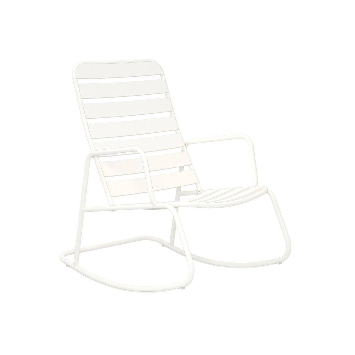 Novogratz Roberta Rocker Chair for Garden + Conservatory, White - Price Crash Furniture