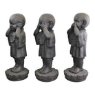 Set Of 3 Stone Effect See No Evil, Hear No Evil, Speak No Evil Monks - Price Crash Furniture