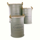 Set of Three Potting Shed Green Round Storage Tins - Price Crash Furniture