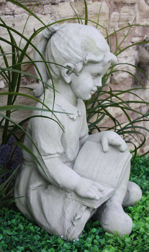 Stone Effect Girl Reading - Price Crash Furniture