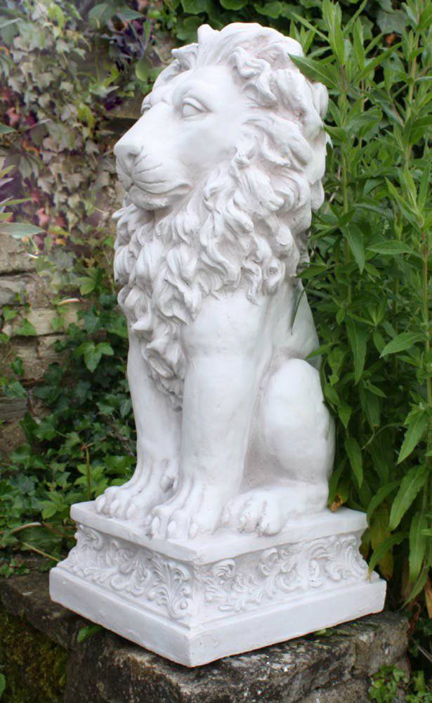 Stone Effect Sitting Lion Statue - Price Crash Furniture