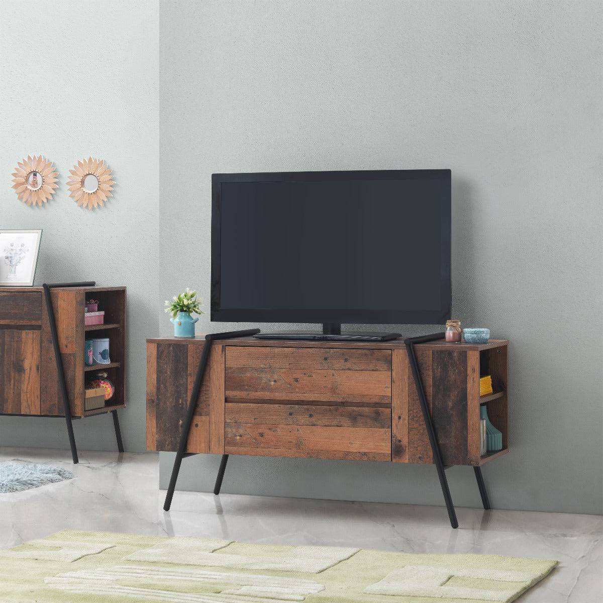 Abbey TV Cabinet with 2 Drawers by TAD - Price Crash Furniture