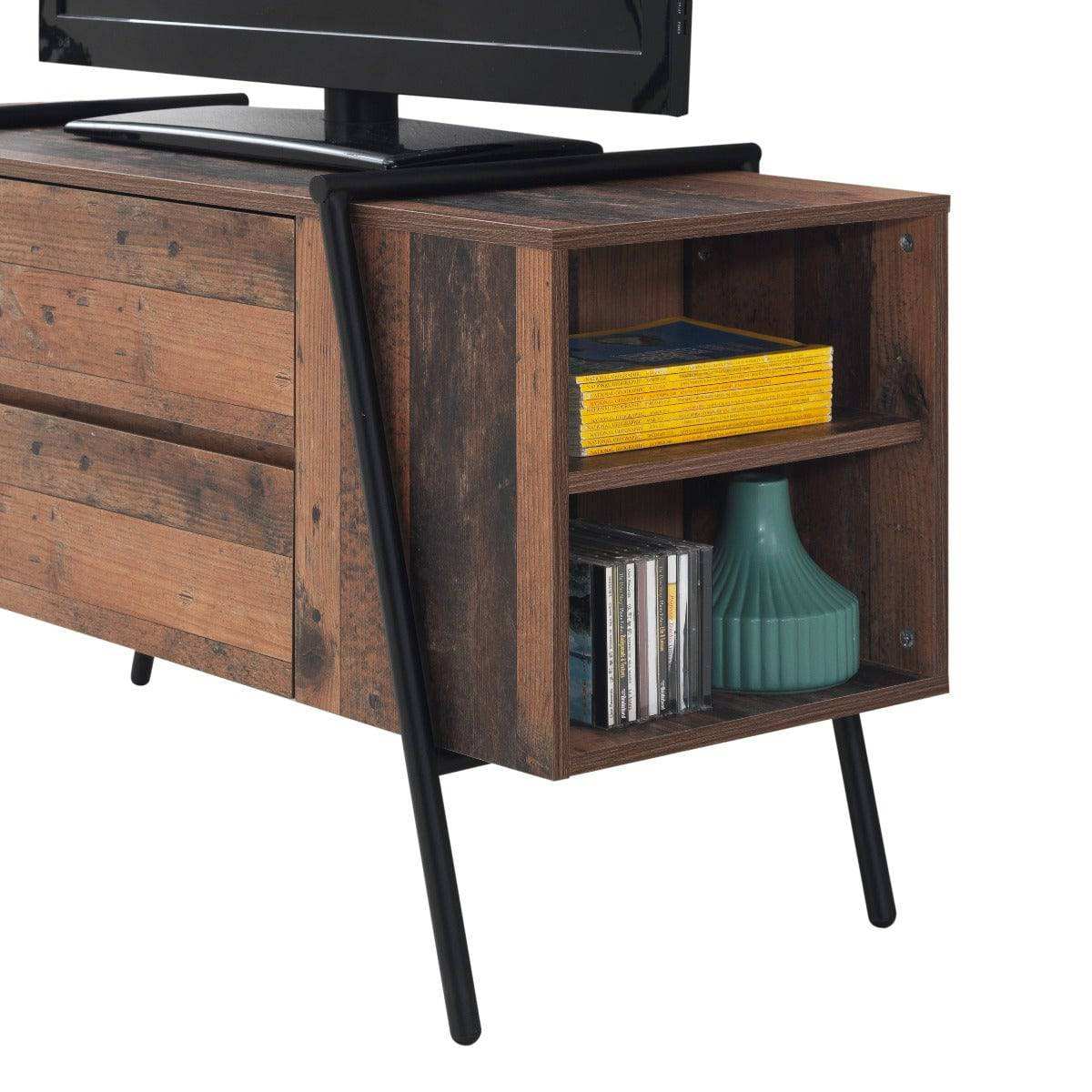 Abbey TV Cabinet with 2 Drawers by TAD - Price Crash Furniture