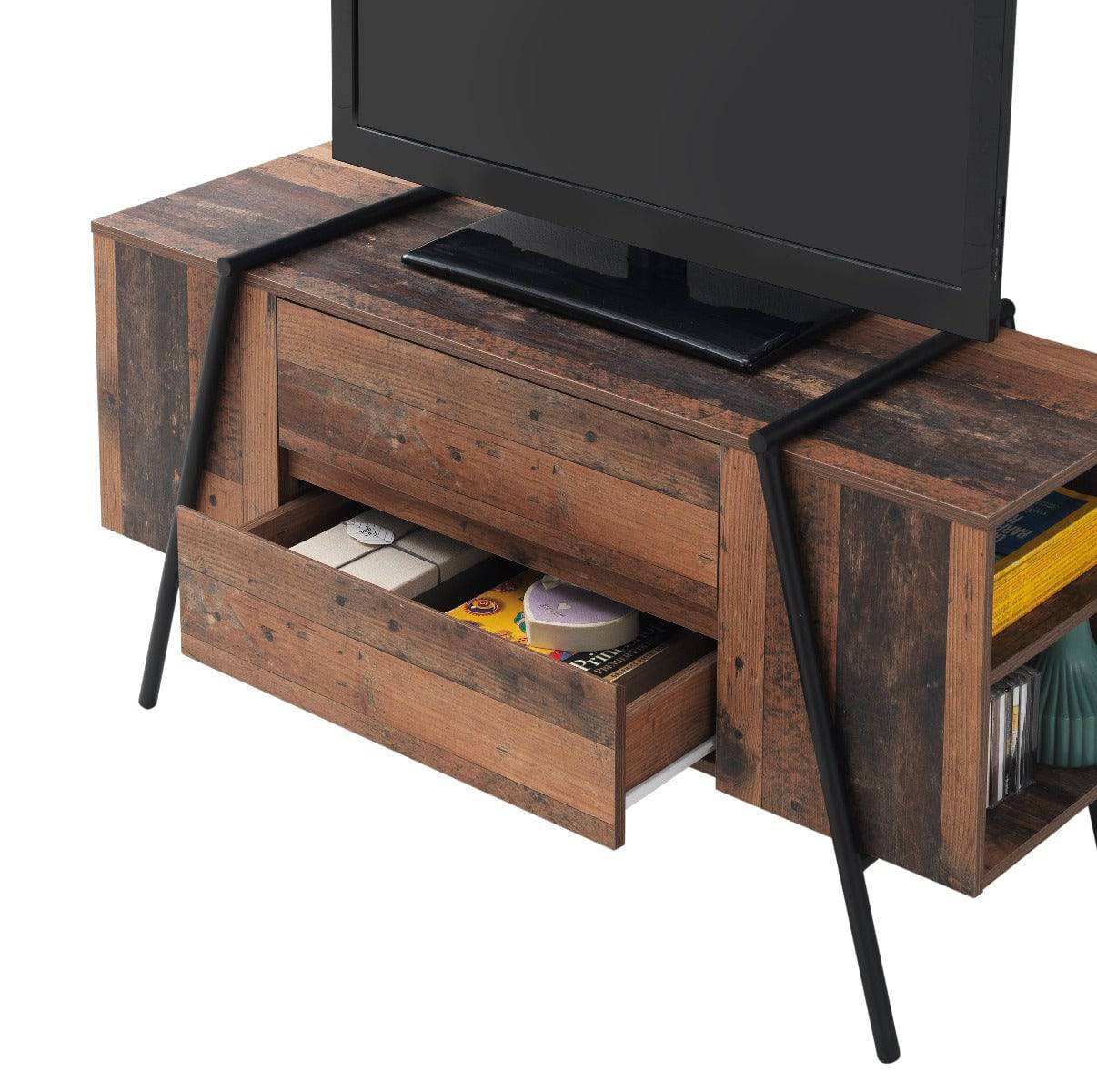 Abbey TV Cabinet with 2 Drawers by TAD - Price Crash Furniture