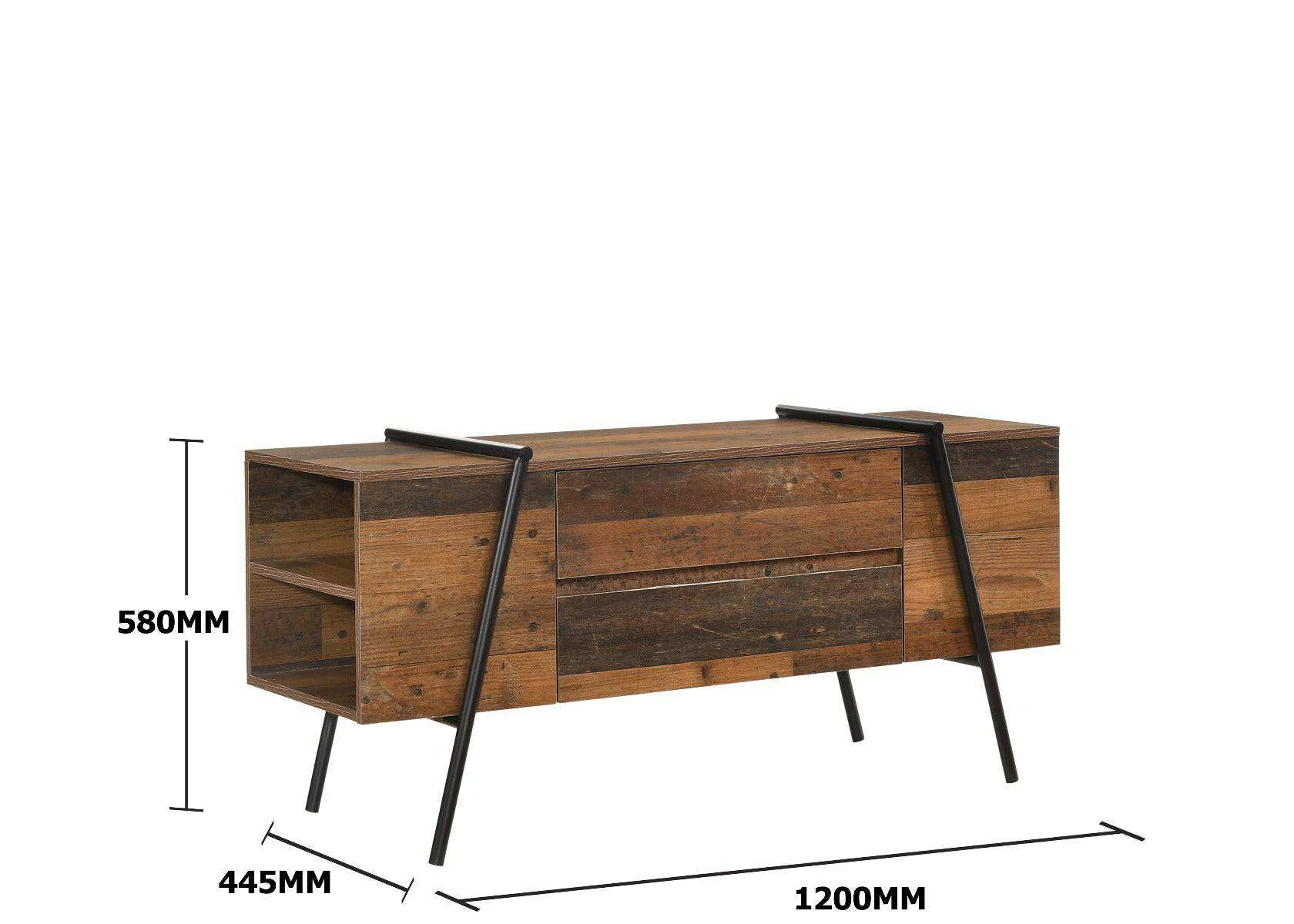 Abbey TV Cabinet with 2 Drawers by TAD - Price Crash Furniture