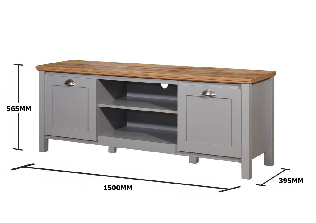Eaton TV Cabinet Stand in Grey by TAD - Price Crash Furniture