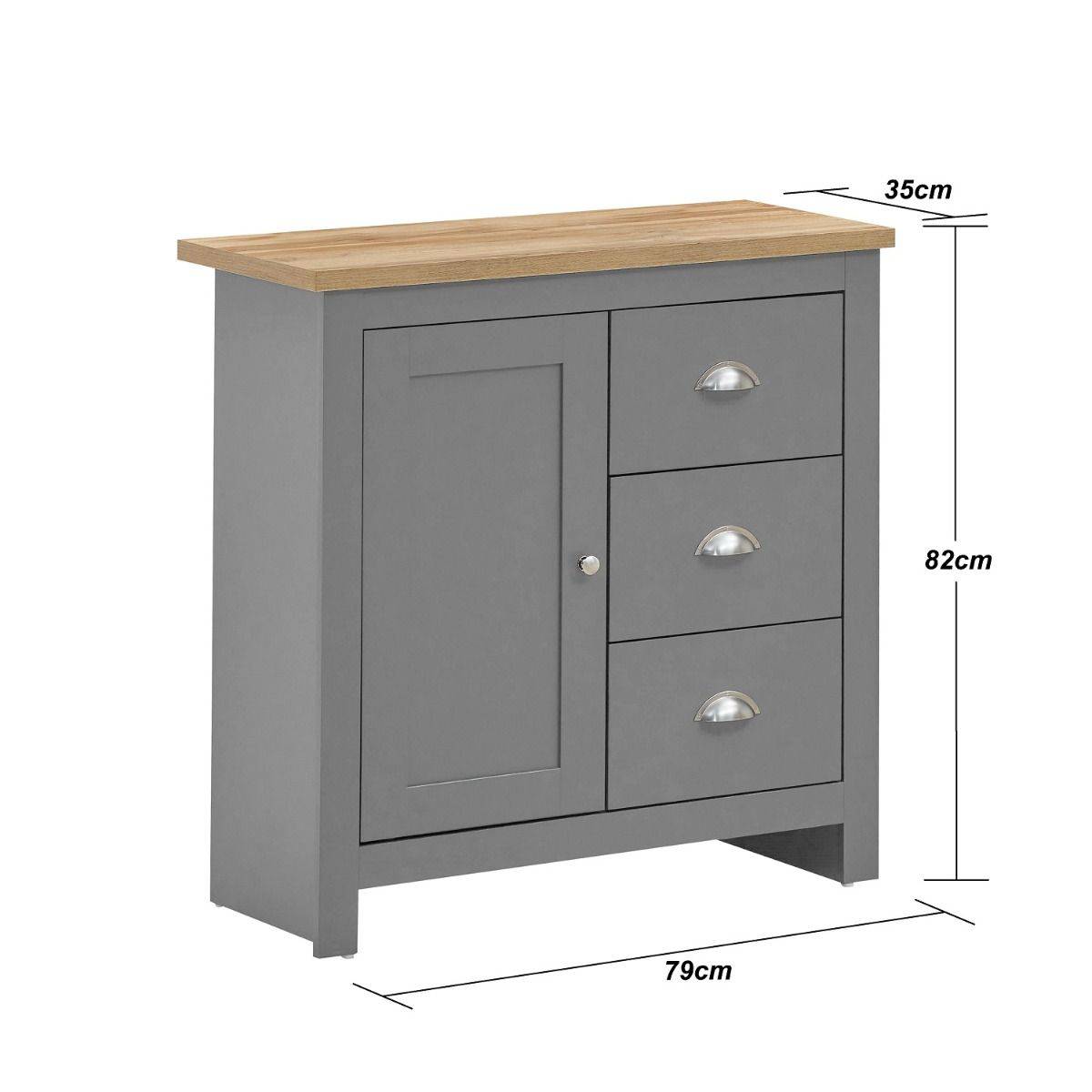 Lisbon sideboard with 1 door 3 drawers by TAD in Grey - Price Crash Furniture