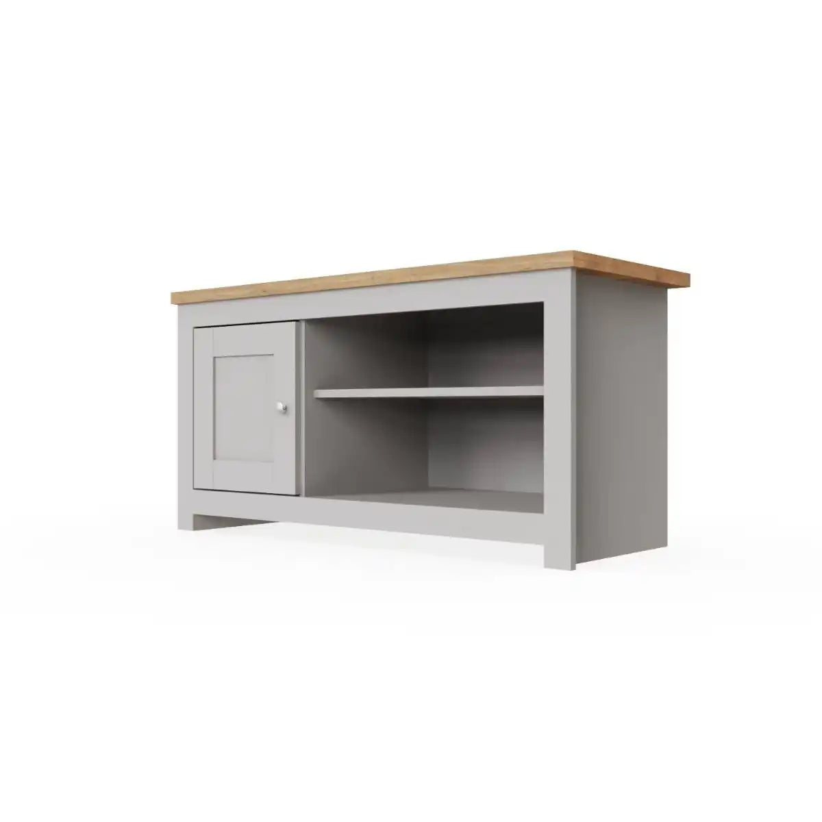 Lisbon TV Cabinet with 1 door by TAD in Grey & Oak - Price Crash Furniture