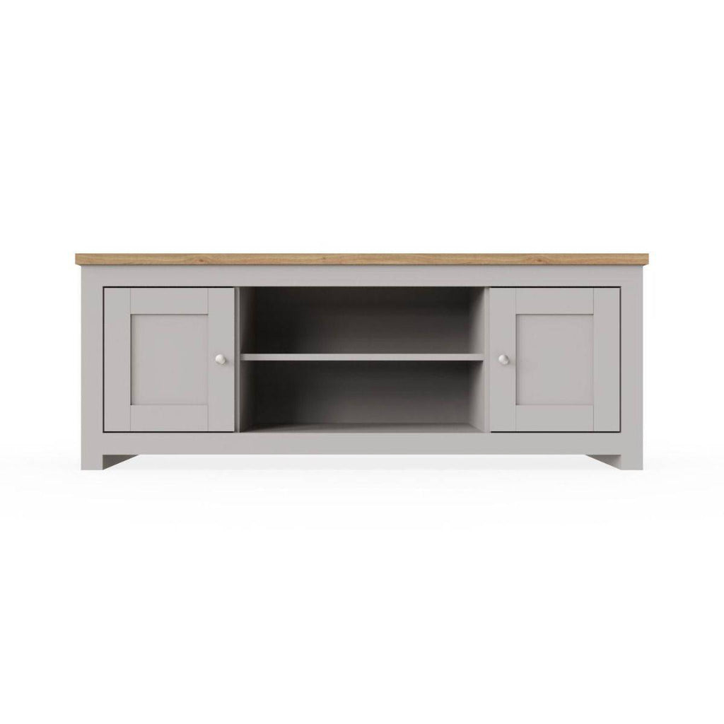 Lisbon TV unit with 2 doors by TAD in Grey - Price Crash Furniture