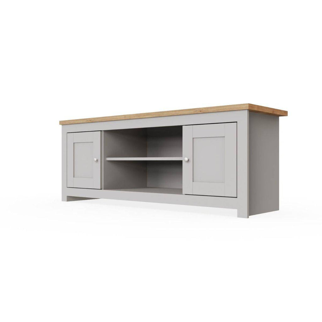 Lisbon TV unit with 2 doors by TAD in Grey - Price Crash Furniture