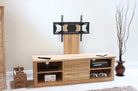 Mobel Oak Mounted Widescreen Television Cabinet by Baumhaus - Price Crash Furniture