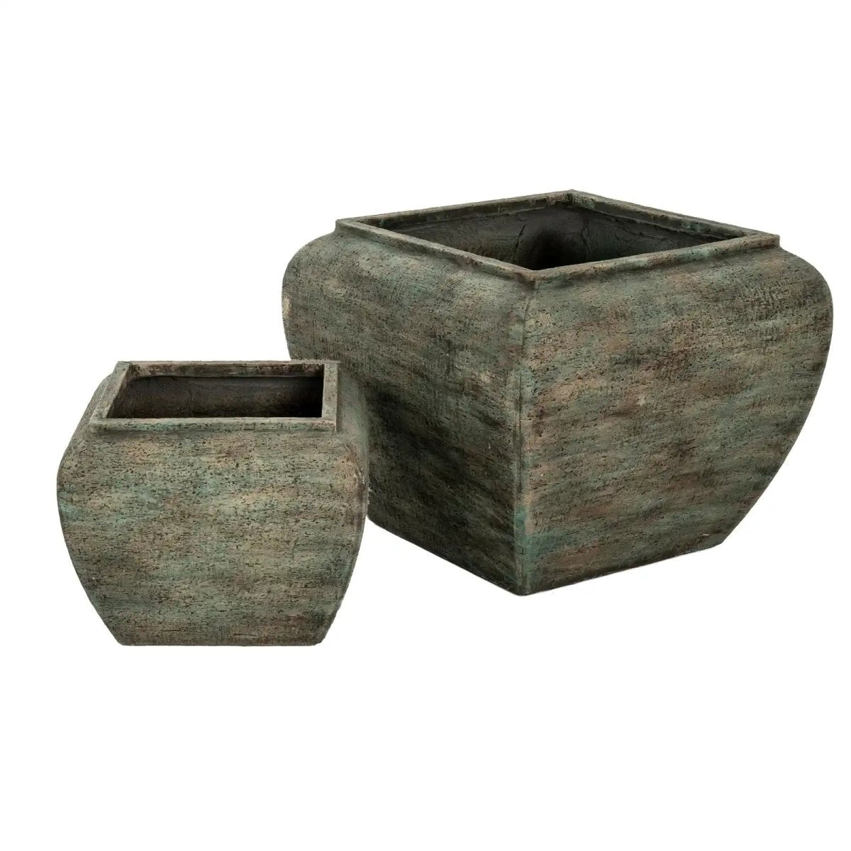 Verdan Square Drum Set Of 2 Planters - Price Crash Furniture
