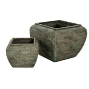 Verdan Square Drum Set Of 2 Planters - Price Crash Furniture