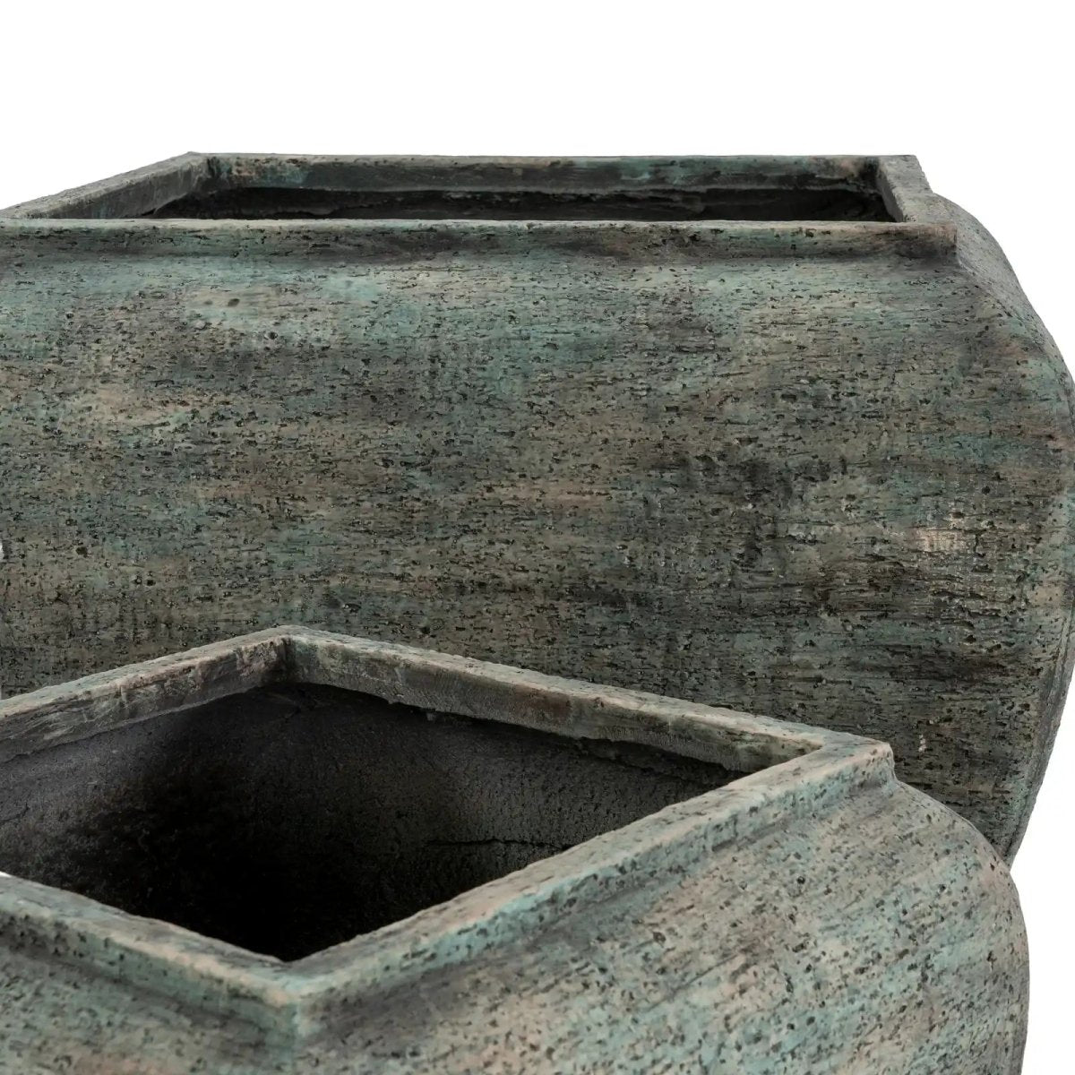 Verdan Square Drum Set Of 2 Planters - Price Crash Furniture