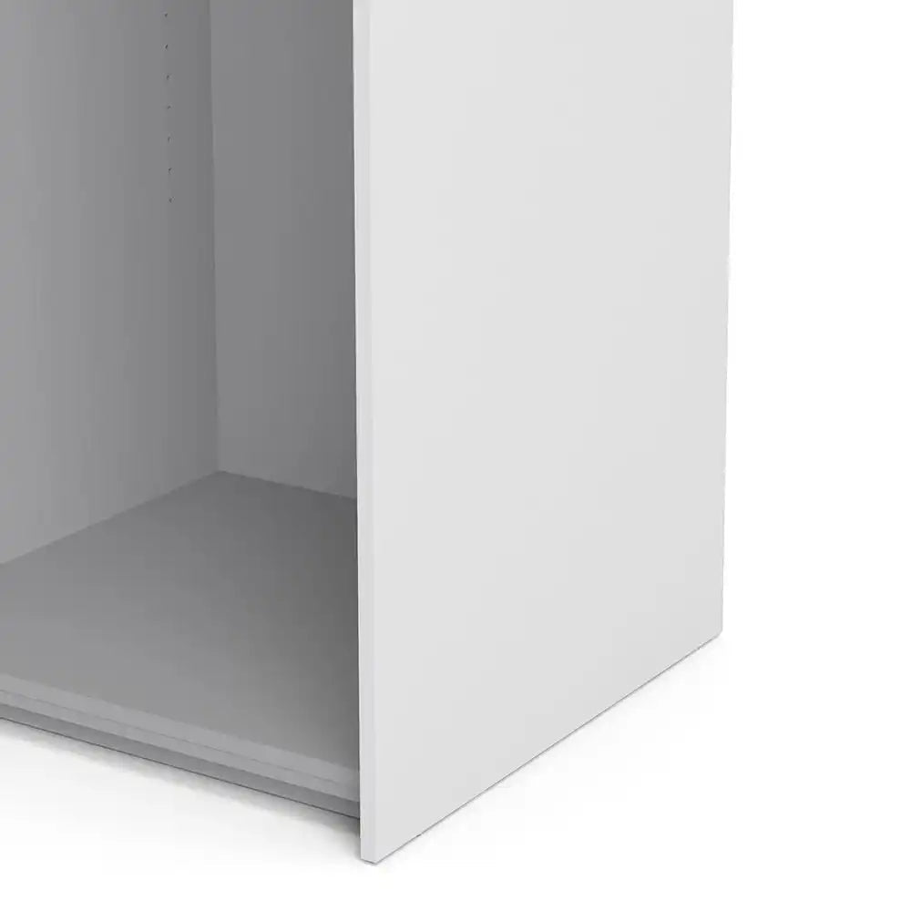 Verona Sliding Wardrobe 120cm in White with White Doors with 2 Shelves - Price Crash Furniture