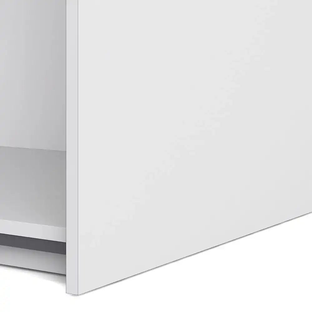 Verona Sliding Wardrobe 180cm in White with Oak and Mirror Doors with 2 Shelves - Price Crash Furniture