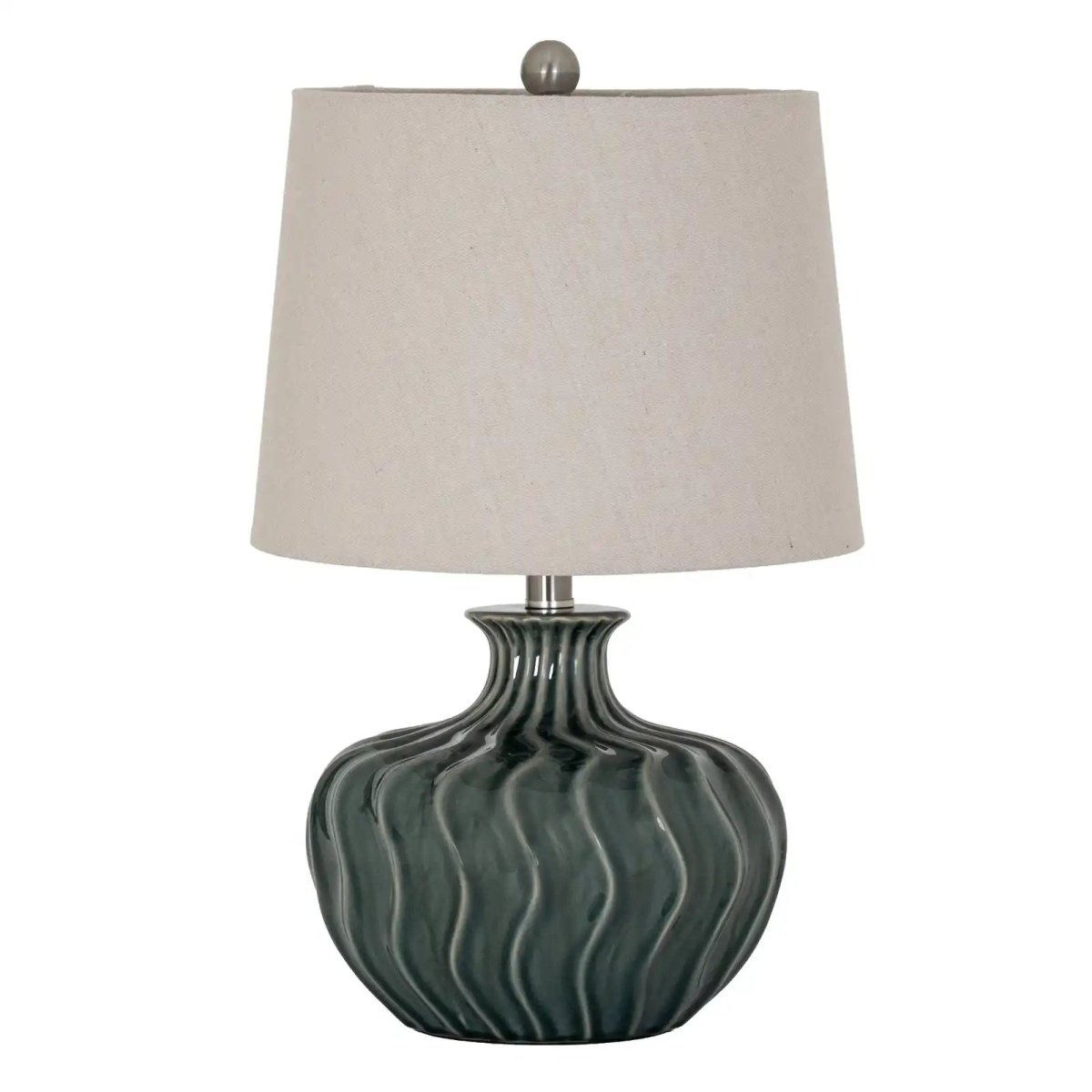 Veyla Ceramic Table Lamp With Linen Shade - Price Crash Furniture