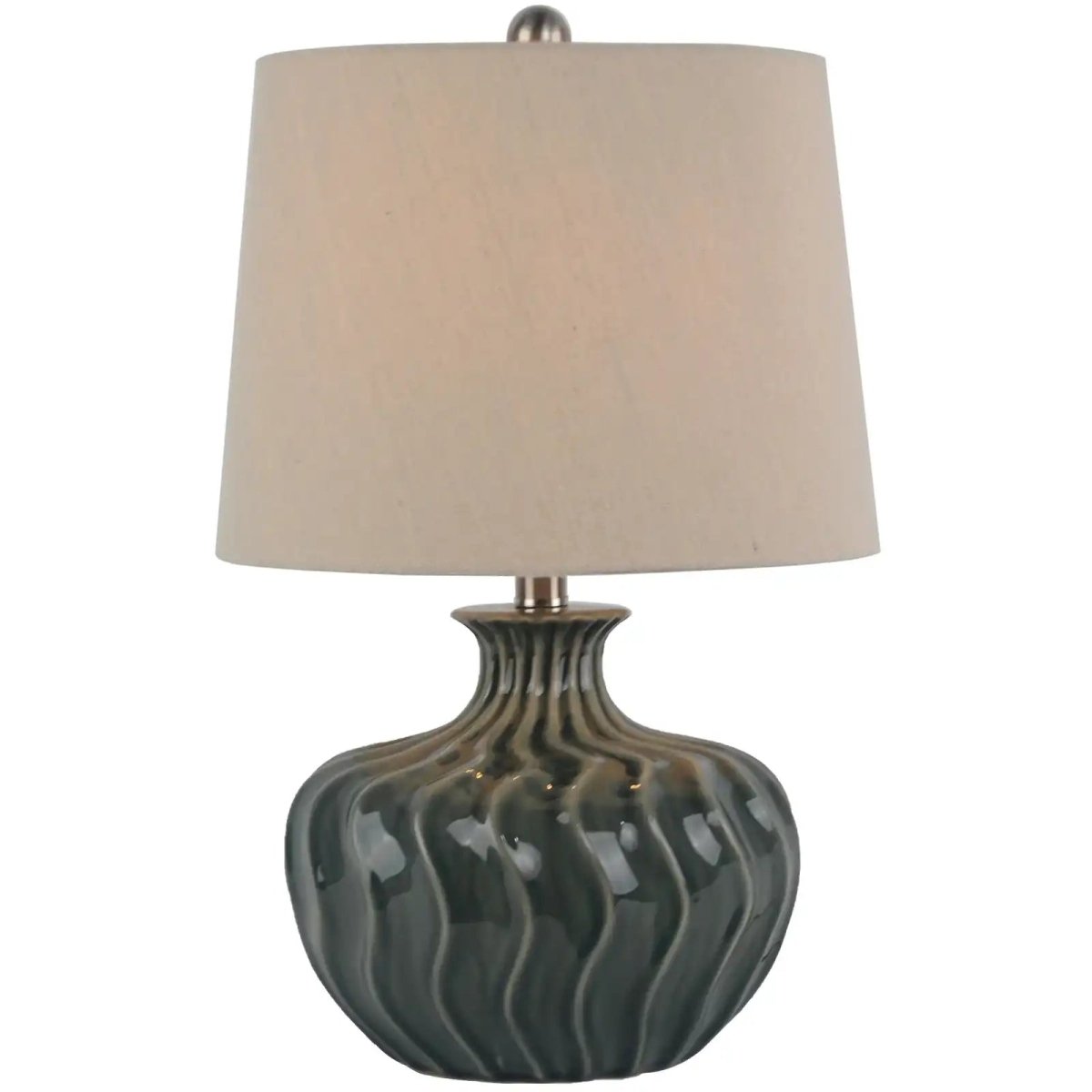 Veyla Ceramic Table Lamp With Linen Shade - Price Crash Furniture