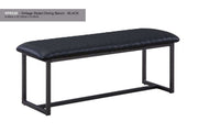 Vintage Styled Black PU Leather Dining Bench - Price Crash Furniture